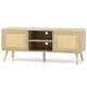 PE Rattan Media Console Table with 2 Cabinets