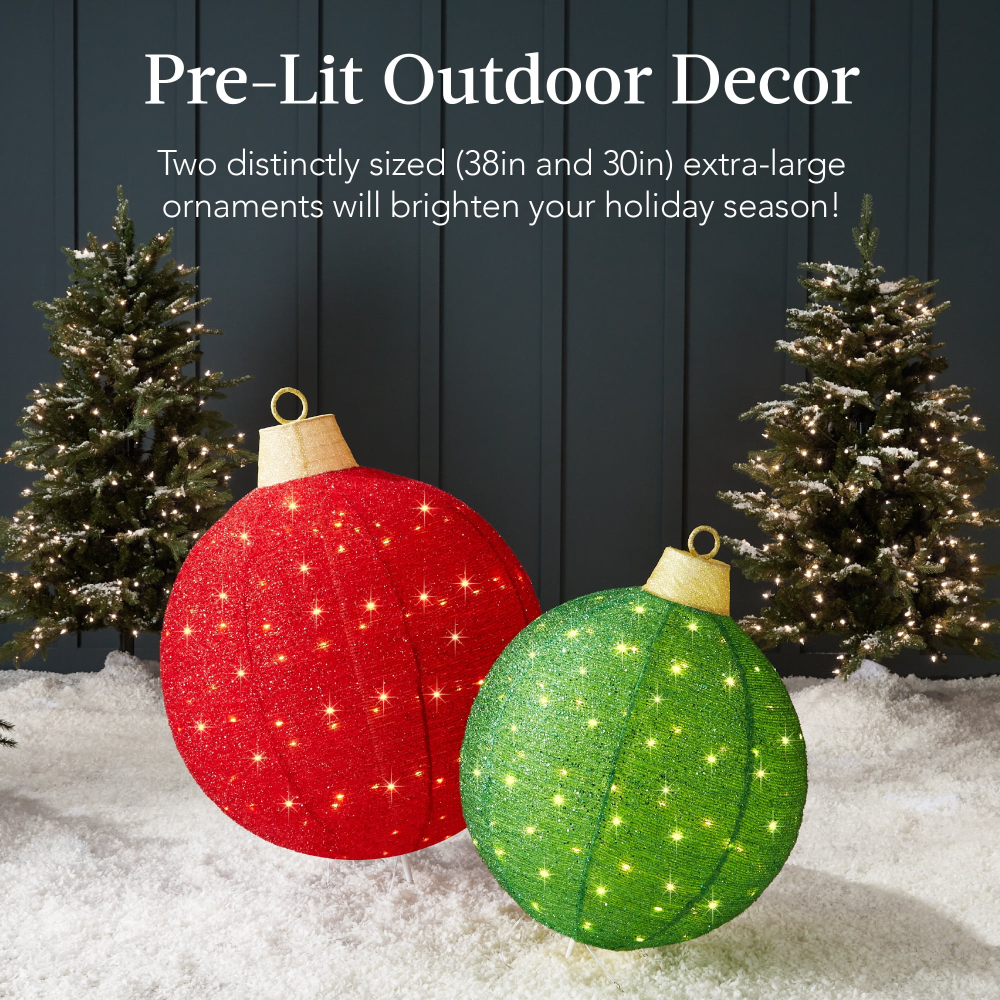 Best Choice Products 2pc LED Pop-Up Christmas Ornaments, Weather-Resistant Holiday Decor, 180 Lights, Red/Green