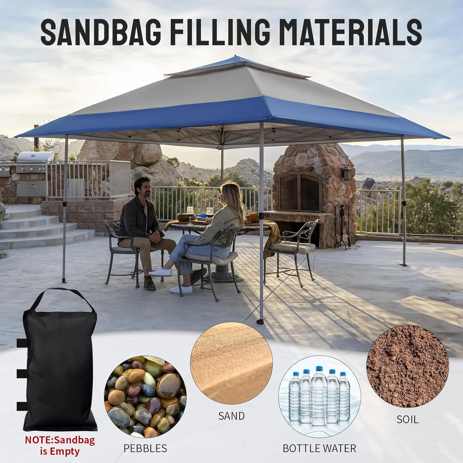 CROWN SHADES 13x13 Pop Up Gazebo, Canopy Tent, Gazebos on Clearance - Outdoor Gazebo for Backyard & Patio Furniture - Carpa Pop Up Tent with Wheeled STO-N-Go Cover Bag (White)