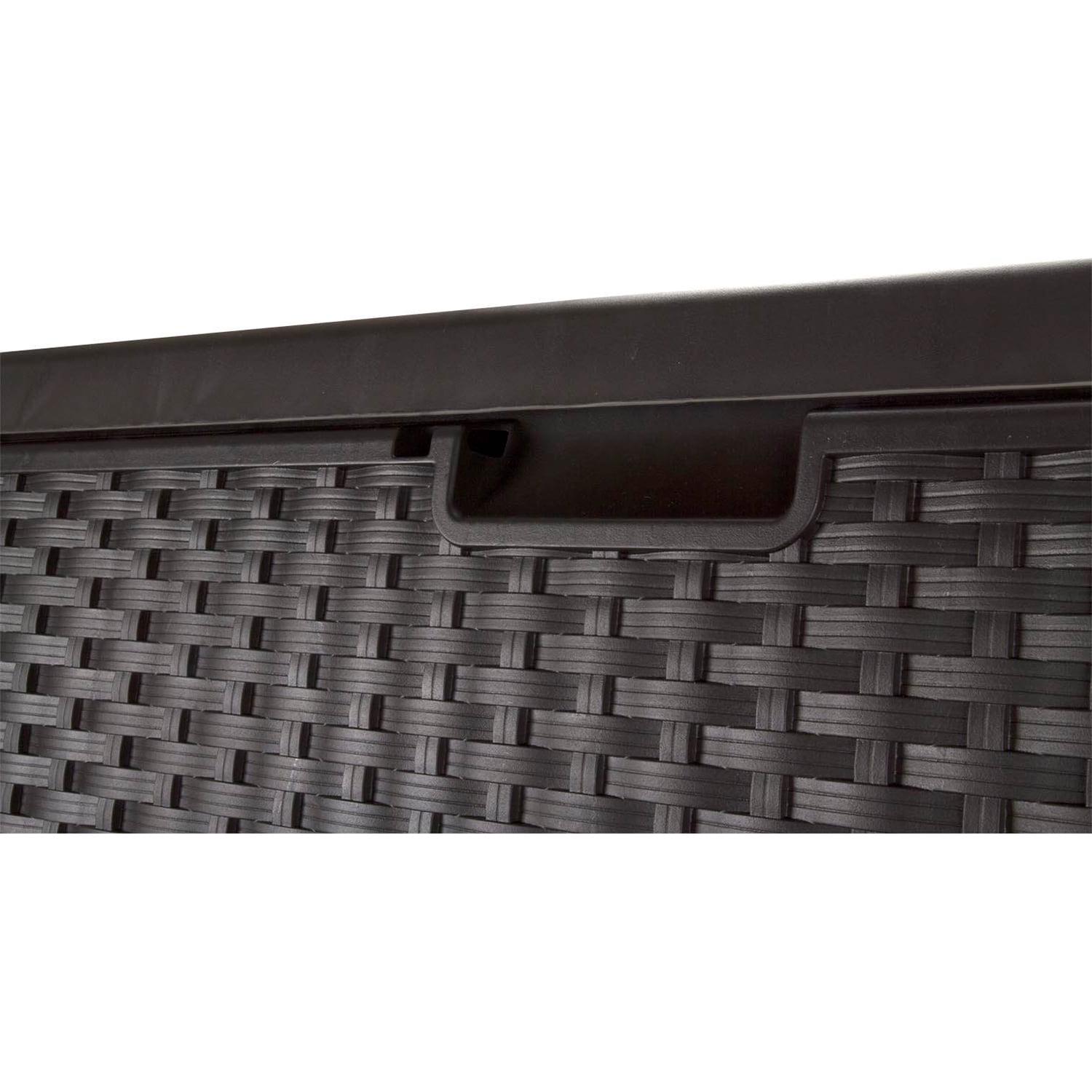 Suncast Resin 99-Gallon Deck Box, Mocha Brown, Lockable Outdoor Storage Container