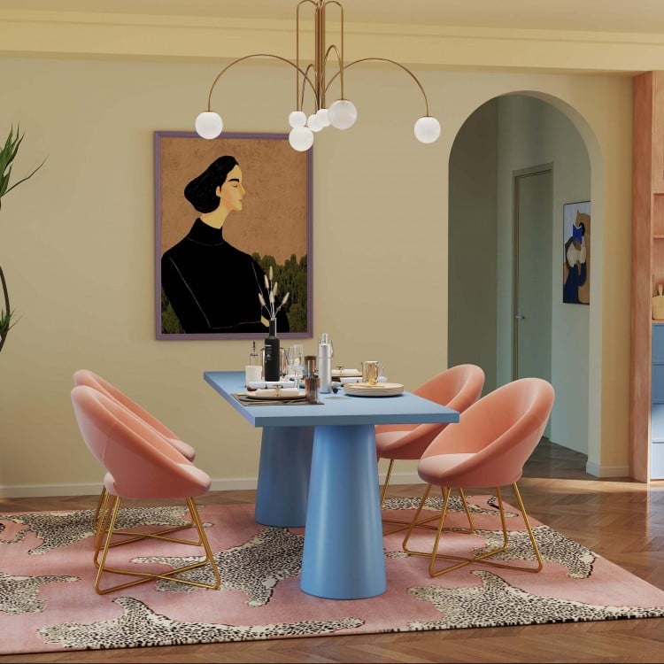 4-Piece Kitchen & Dining Bundle: Modern Velvet Accent Chair (Set of 2) + Height Adjustable Bar Stools (Set of 2)