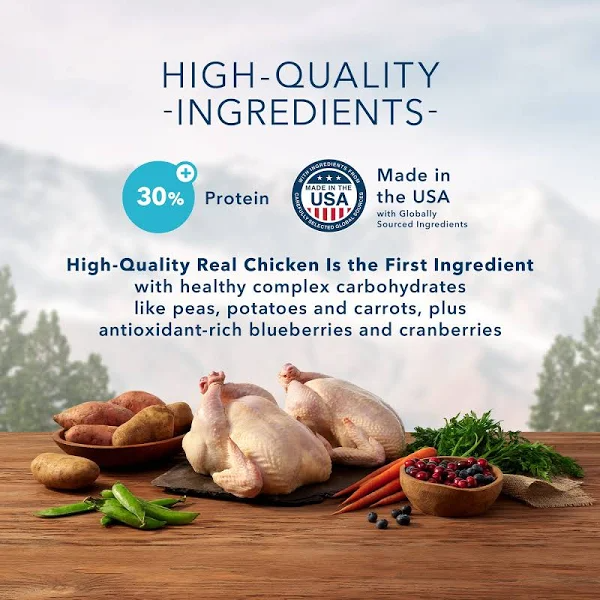 Blue Wilderness Grain-Free Chicken Recipe Adult Dog Food, 24 lb – High-Protein, Omega-Rich, Energy-Boosting