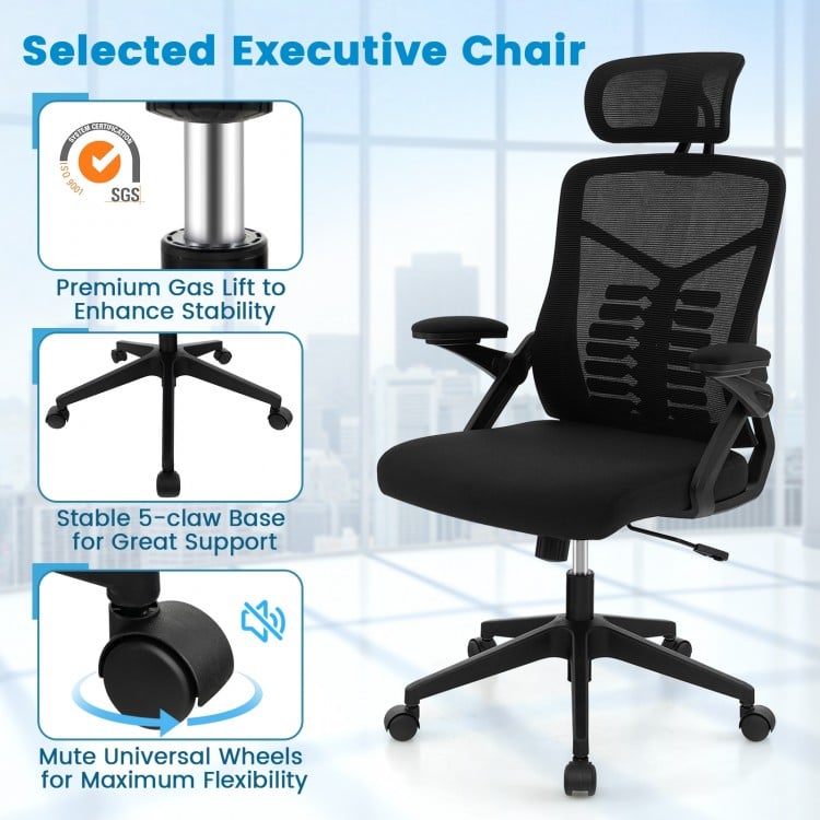 Ergonomic Mesh Office Chair with Lumbar Support and Rocking Function
