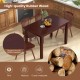 Extendable Folding Dining Table with Rubber Wood Frame and Safety Locks