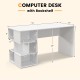 Modern Computer Desk with 3 Tier Storage Shelves for Home Office