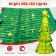 6.2 Feet Collapsible Christmas Tree with 200 Built-in LED Lights and Top Star Decoration
