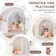 Wooden Kids Play Tent with Curtain Shades and 8 Cubbies