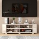Wooden TV Stand with 8 Open Shelves for TVs up to 65 Inch Flat Screen