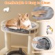 5-level Wooden Cat Tree with Padded Perch Non-woven Hammock