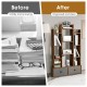 12-Tier Open-Back Freestanding Bookshelf with Drawer