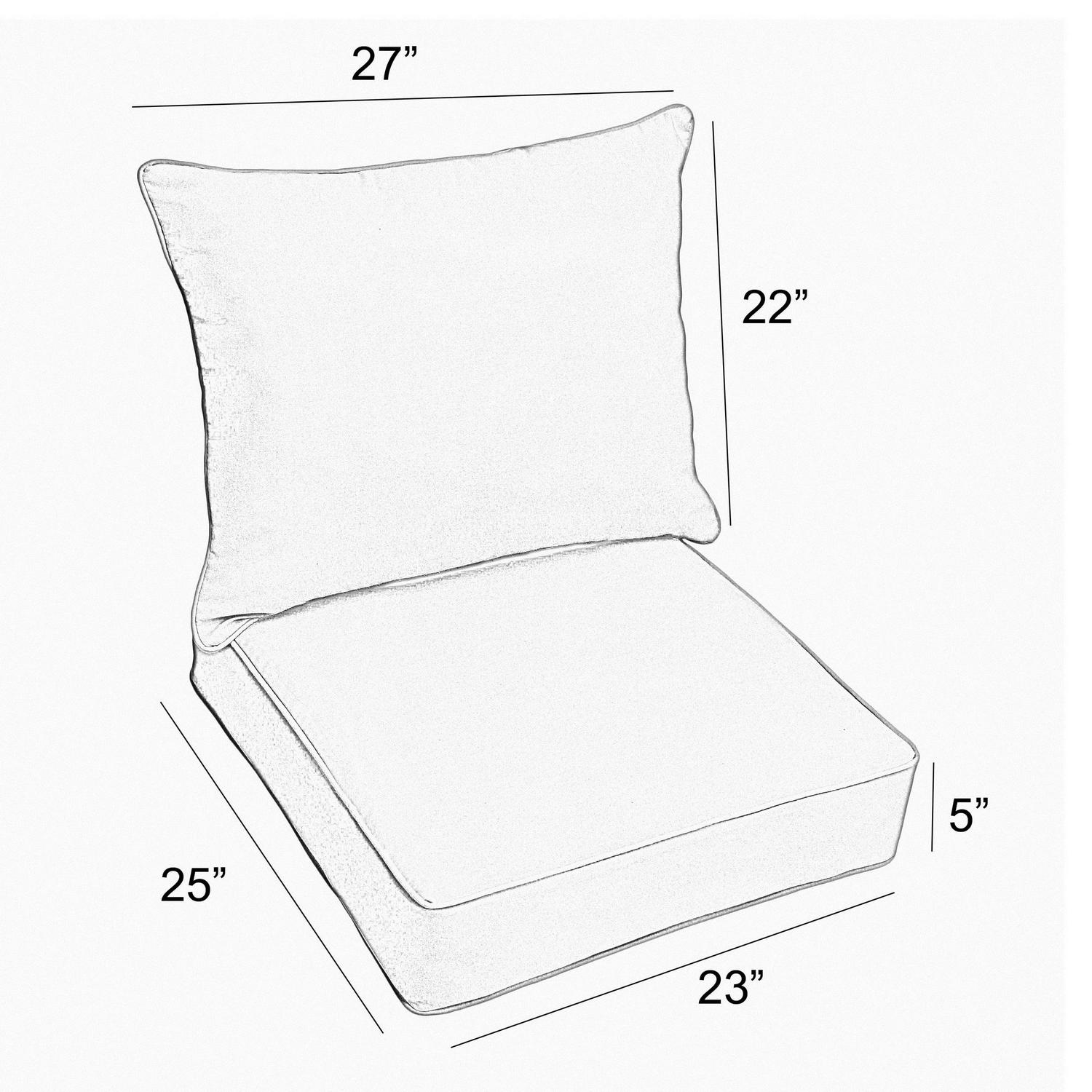 Sorra Home Navy Chainlink Indoor/Outdoor Cushion Set – Fade & Mildew Resistant, Eco-Friendly Fill, Includes Pillow & Cushion