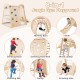 8-in-1 Indoor Jungle Gym Wooden Playground with Swing and Climbing Wall
