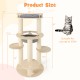 5-level Wooden Cat Tree with Padded Perch Non-woven Hammock