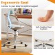 Armless Rolling Office Chair with Swivel Seat and PU Leather Cushion