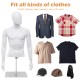 Plastic Half Body Head Turn Male Mannequin with Base