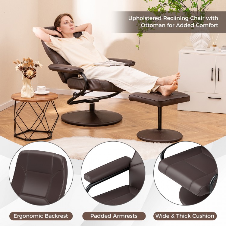 360° Swivel Recliner Chair with Ottoman