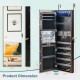 Wall Door Mounted Jewelry Armoire with Frameless LED Mirror