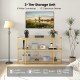 3 Tier TV Stand Console Table with Tempered Glass Shelves for Living Room
