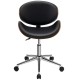 Adjustable Leather Office Chair Swivel Bentwood Desk Chair with Curved Seat