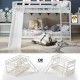 Twin Over Twin Bunk Wooden Low Bed with Slide Ladder for Kids