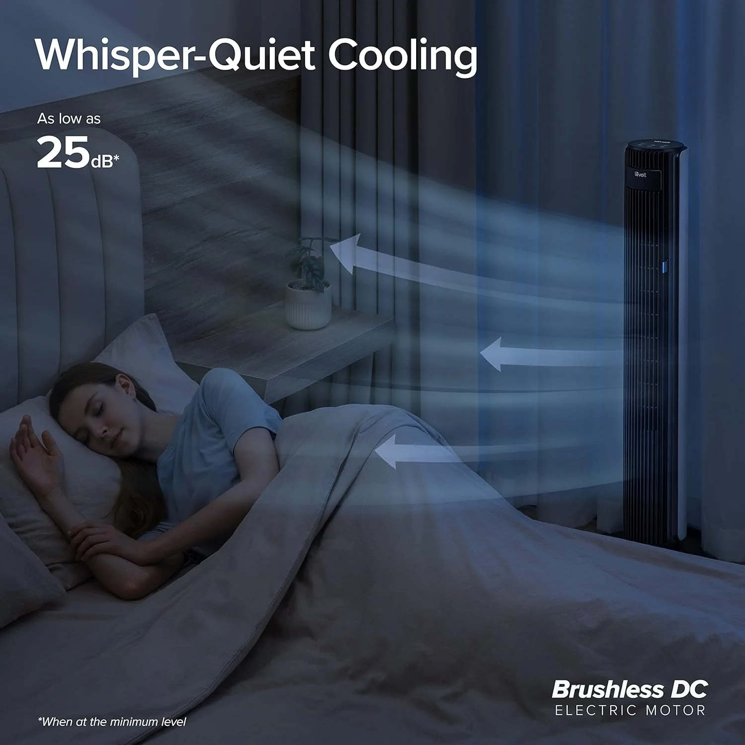 LEVOIT Tower Fan for Bedroom, Standing Fan with 28dB Quiet for Sleep, Remoter, 12H Timer, 25ft/s Velocity, 5 Speeds, 4 Modes, 90° Oscillation for Home, Office, Indoor, Bladeless 36 inch, White