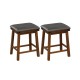 Set of 2 24/30 Inch Dining Bar Stool with Rubber Wood