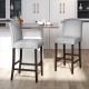 Set of 2 Bar Height Dining Side Barstools with Thick Cushion