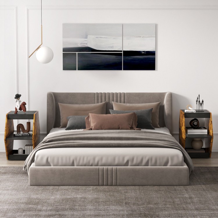 2 Pieces Hexagonal Side End Table for Living Office Coffee Room