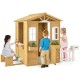 Wood Playhouse with Bench and Serving Stations for 2+ Years Old Kids
