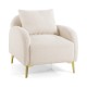 Modern Upholstered Accent Chair with Removable Pillow and Soft Padded Seat