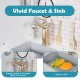 Kids Kitchen Playset Pretend Play Cooking Set with Vivid Faucet and Telephone