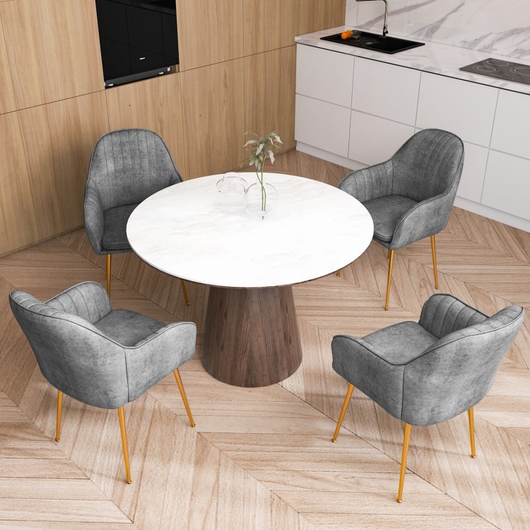 Set of 2 Modern Accent Chair with Removable Cushion and Metal Frame