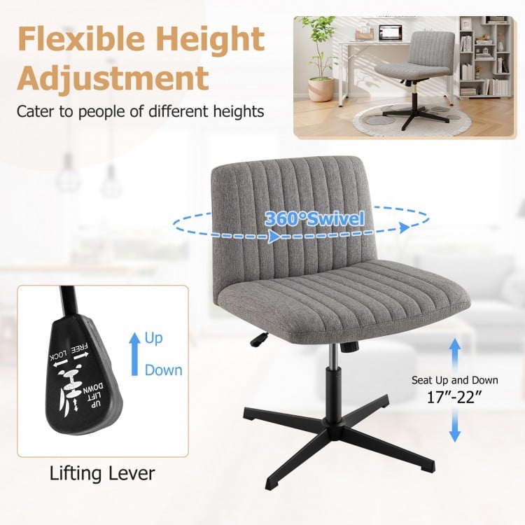 Criss Cross Legged Chair No Wheels 120° Rocking Adjustable Height