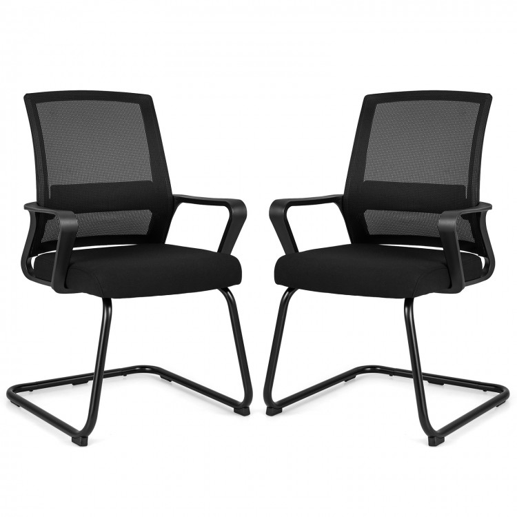 Office Chair No Wheels Ergonomic Conference Chair with Mesh Back