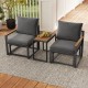 5 Pieces Aluminum Frame Weatherproof Outdoor Conversation Set with Soft Cushions