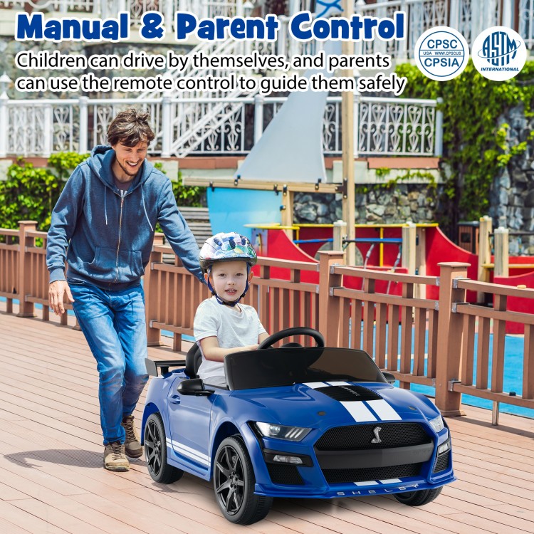 12V Licensed Ford Mustang Shelby GT500 Kids Ride on Car with Remote Control for Kids Aged 3-8