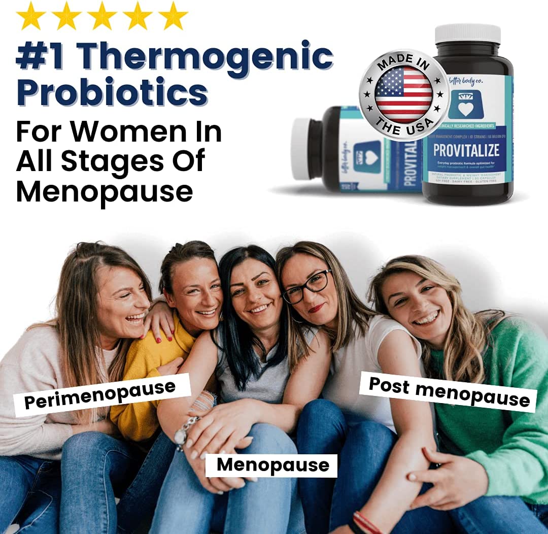 Better Body Co Provitalize Thermogenic Probiotic Menopause Supplement for Women – Boost Metabolism & Alleviate Symptoms