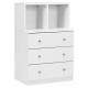 3 Drawer Dresser with Cubbies Storage Chest for Bedroom Living Room