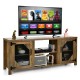 TV Stand for TVs up to 65-Inch with 2 Metal Mesh Doors and Ad