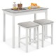 Counter-Height Dining Table and 2 Linen Fabric Padded Bar Stools