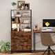 Letter Size Lateral File Cabinet with Lock and Bookshelf