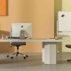 Office Furniture Set: 48 Inches x 36 Inches Mobile Whiteboard+Criss Cross Legged Chair+Linen Upholstered Executive Chair