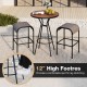 3 Pieces Outdoor Round Bar Table Set with 1.6 Inches Umbrella Hole