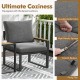 5 Pieces Aluminum Frame Weatherproof Outdoor Conversation Set with Soft Cushions