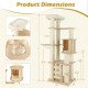 71 Inch Tall Cat Tree Wooden Cat Tower with Cozy Perch Condo Space Capsule