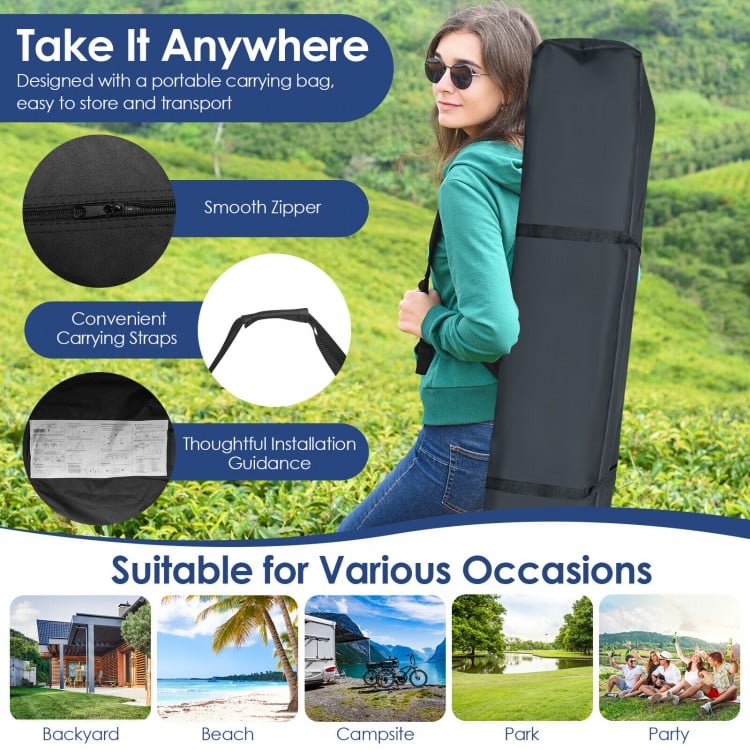 10 x 10 Feet Foldable Outdoor Instant Pop-up Canopy with Carry Bag