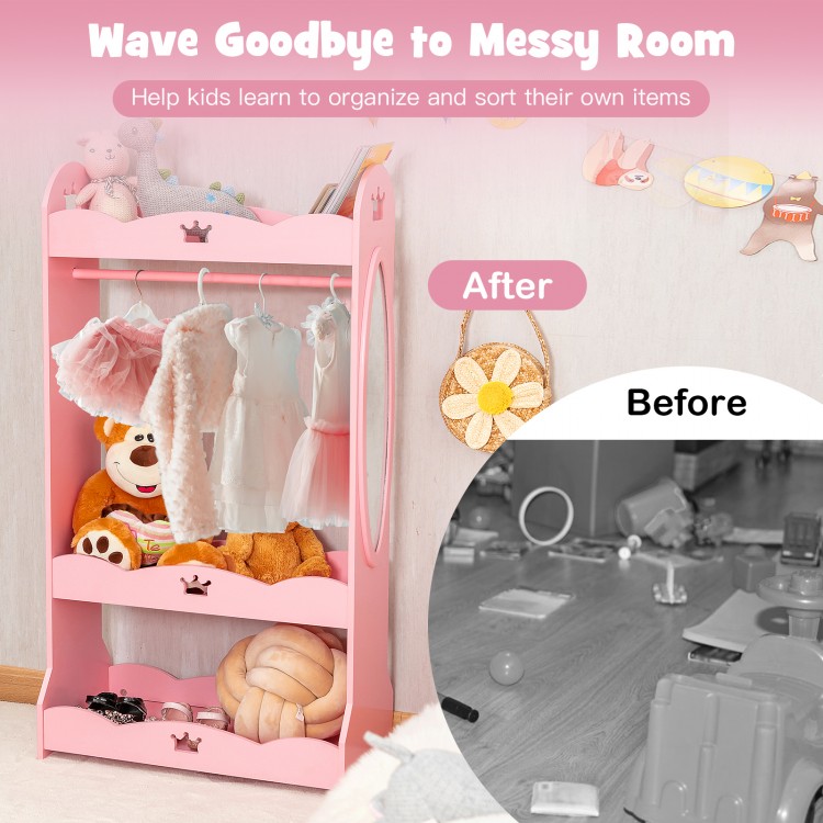 Kids Pretend Costume Closet with Mirror