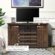 Farmhouse Wood TV Stand for TVs up to 60 Inch with Sliding Barn Doors