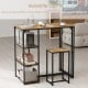 3-Piece Bar Table Set for 2 Bar-Height Dining Table with 2 Stools