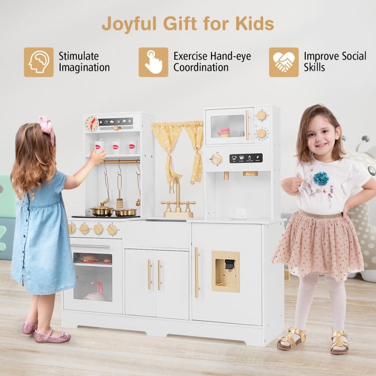 Pretend Play Kitchen for Kids with Coffee Maker